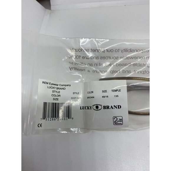 LUCKY BRAND SKIP DAY Brown Rectangular Kids Full Rim Eyeglasses Frames 48-16-135 - Picture 10 of 10
